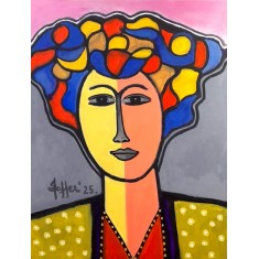 Wahab Jaffar, 36 x 48 Inch, Acrylic on Canvas, Figurative Painting, AC-WJF-061